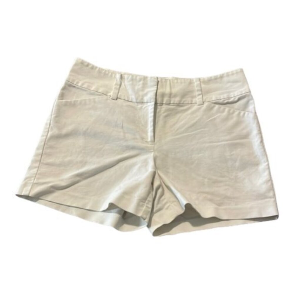 Ann Taylor Bermuda White Twill Shorts Size 6 EUC #7698